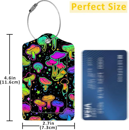 2 Pack Colorful Mushrooms Luggage Tags - Image 2