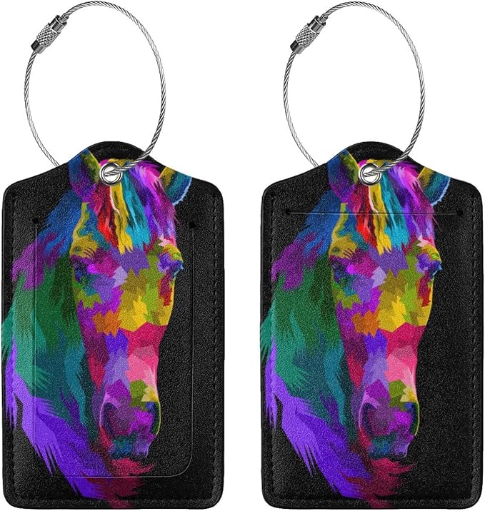 Colorful Rainbow Horse Luggage Tag - Image 3