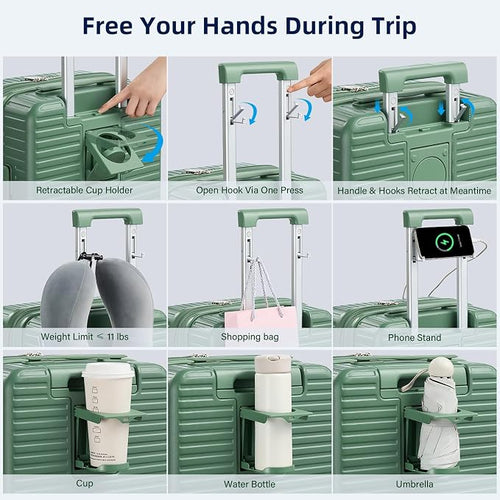 28 Inch Luggage Hard Shell Suitcases, Expandable Travel Checked Luggage 28 Inch - Image 2