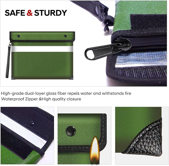 Upgraded Fireproof Document Bag 5200°F Heat Insulated, Fireproof Envelopes - Image 3