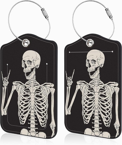 2 Pcs Rock and Roll Skull Luggage Tags by Unknown