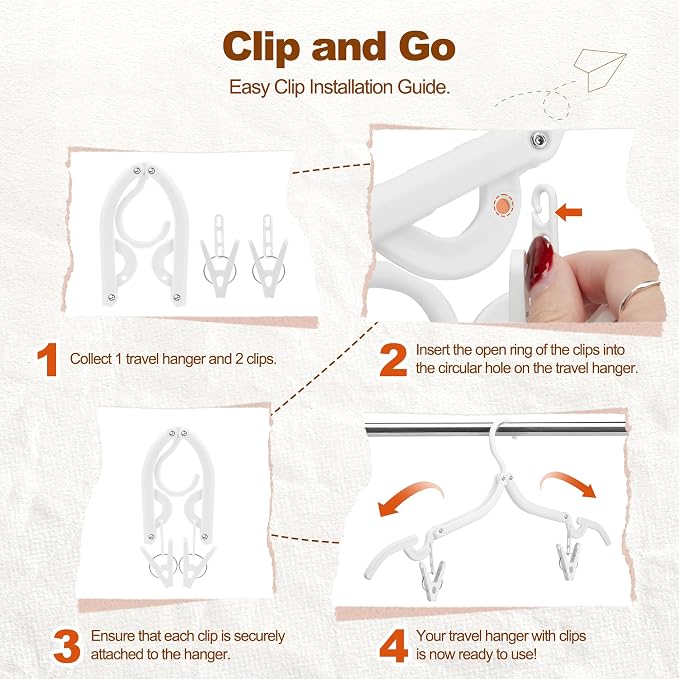 HOUSE DAY Foldable Travel Hangers 10 Pack w/10 Clips, Cruise Essentials 2025 - Image 7