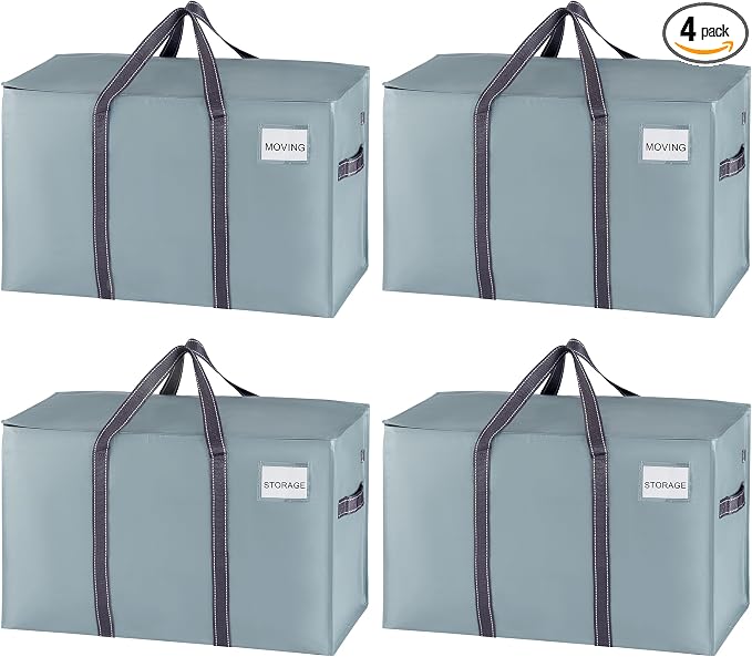 VENO 4 Pack Moving Bags, Heavy Duty, Moving Boxes Alternative, Packing Storage by Veno
