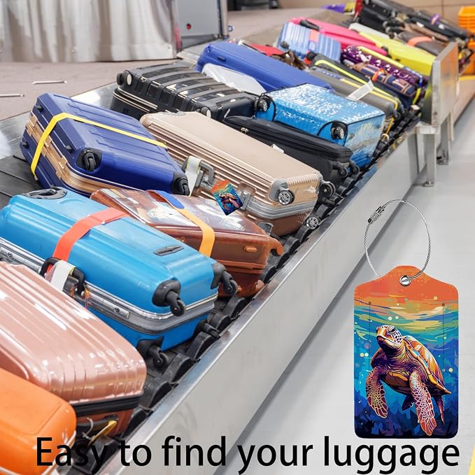 Colorful Wild Sea Turtle Luggage Tag Personalized Luggage Tags - Image 5