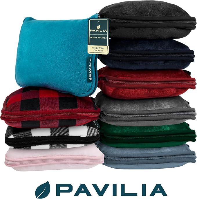 PAVILIA Travel Blanket Pillow, Soft Airplane Blanket 2-in-1 Combo Set, Plane - Image 8