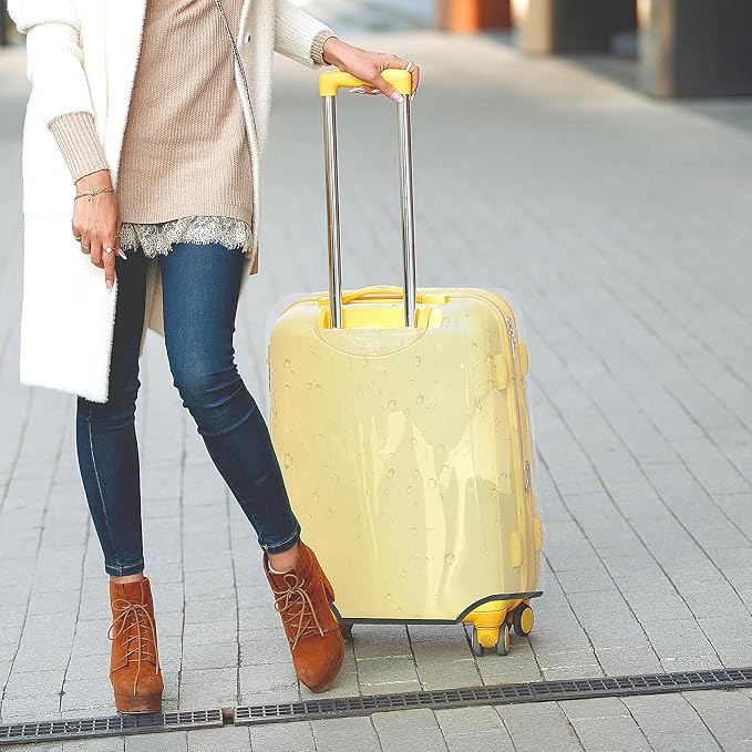 Clear Luggage Cover for 20 inch Suitcase Tsa Approved Thicken PVC Plastic - Image 9