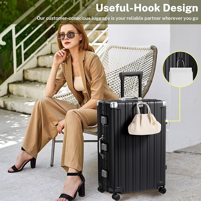 Krute Carry On Luggage 20 inch Aluminum Frame Suitcase - Image 5