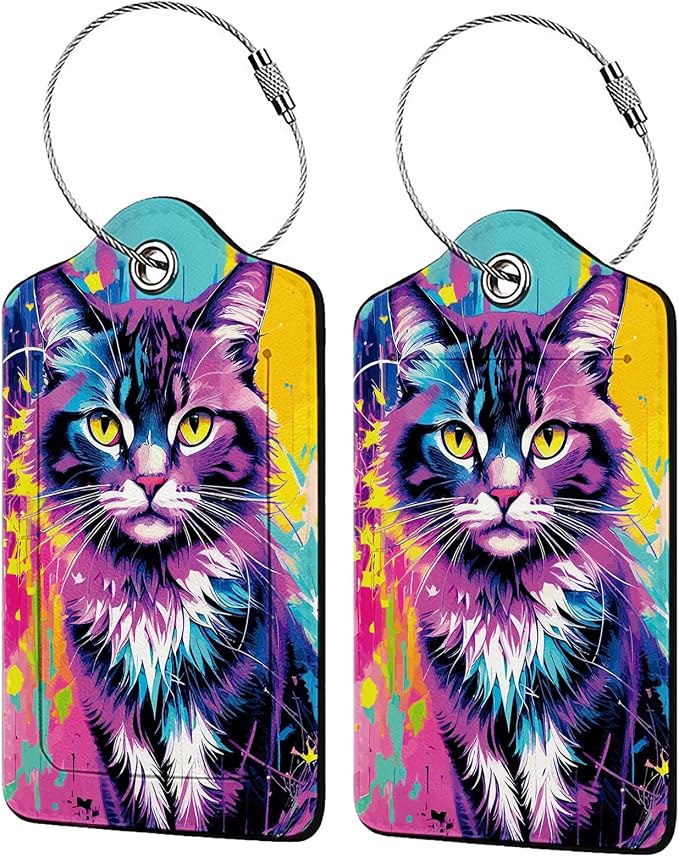 Colorful Cat 2 Pack Luggage Tag by Unknown