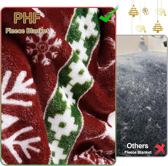 PHF Printed Fleece Blanket Queen Size, No Shed No Pilling Ultra Soft Plush Cozy - Image 4