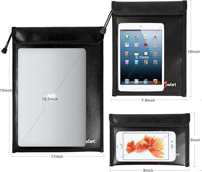 FunOwlet Fireproof Waterproof Document Bag, Fire and Water Resistant Safe - Image 2