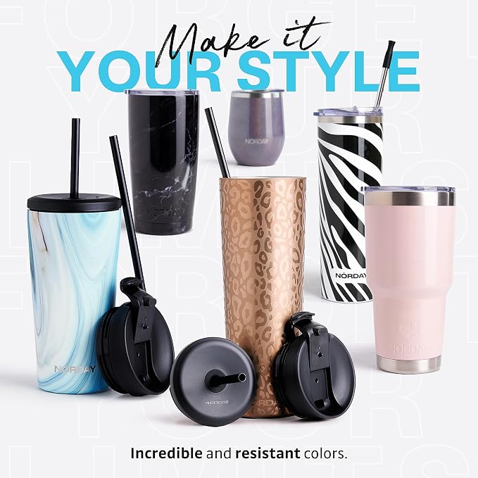 NORDAY | Tumbler with Lid - 30oz - White Insulated Tumbler - Stainless Steel - Image 7