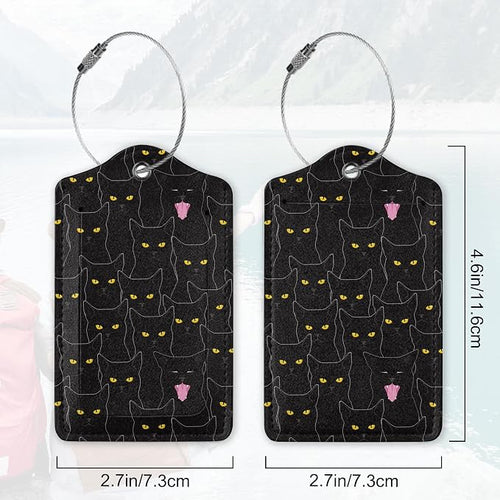 2Pcs Luggage Tag for Suitcase Black Cat Cute Suitcase Tag - Image 2