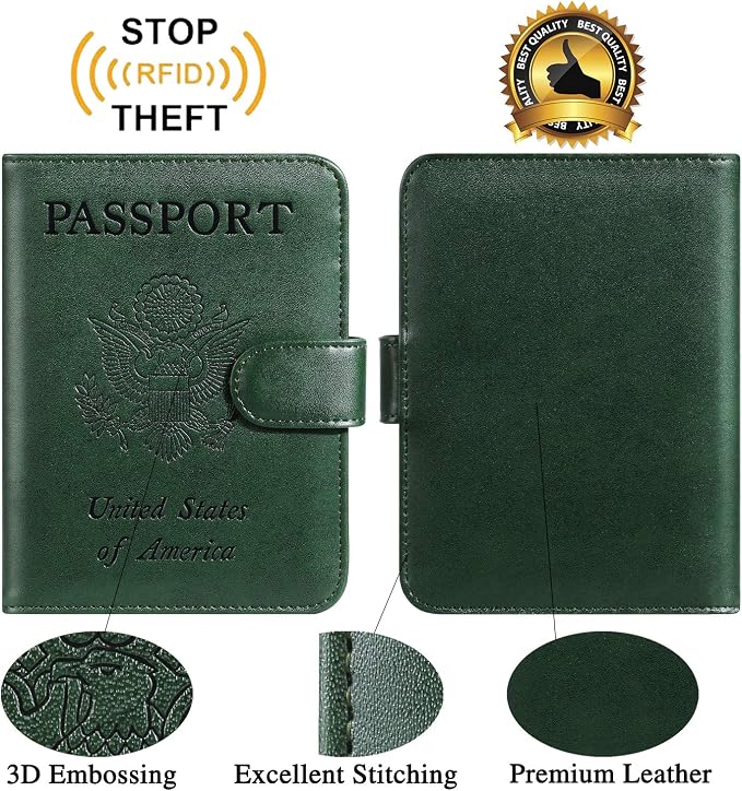 Passport Holder Cover Wallet RFID Blocking Leather Card Case Travel Accessories - Image 2