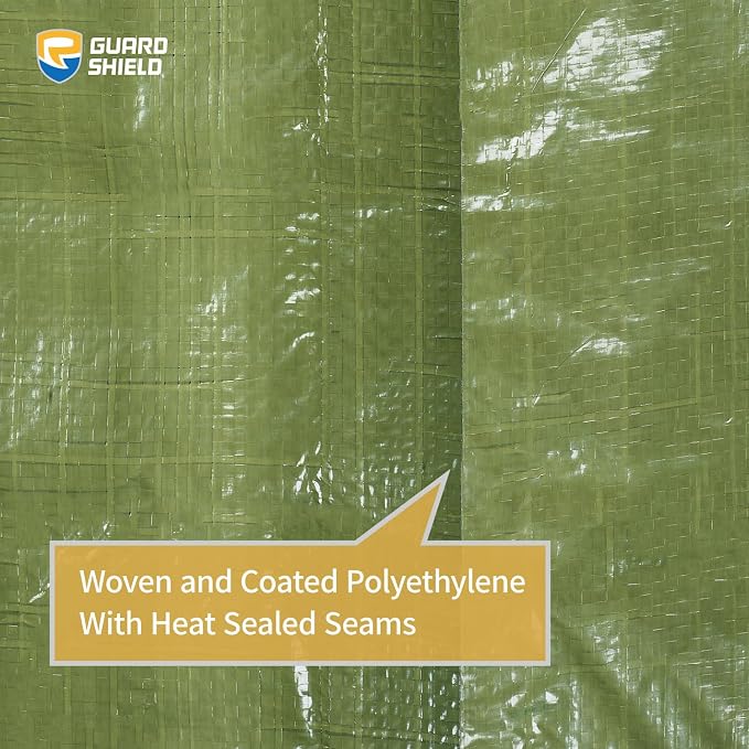 GUARD SHIELD Tarp Green 9x15 Feet Multi Purpose Waterproof Poly Tarp Cover 5mil - Image 5