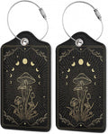 Zodiac Moon Phase Luggage Tag for Suitcase, Mushroom Luggage Tag by Gearsly