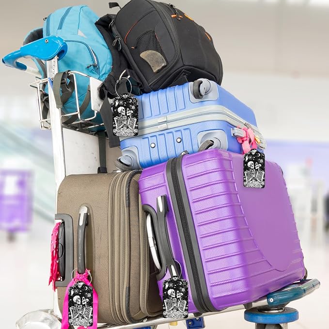 2Pack Luggage Tags for Suitcases, Cute Unique Pu Leather Cruise Luggage Tag - Image 5