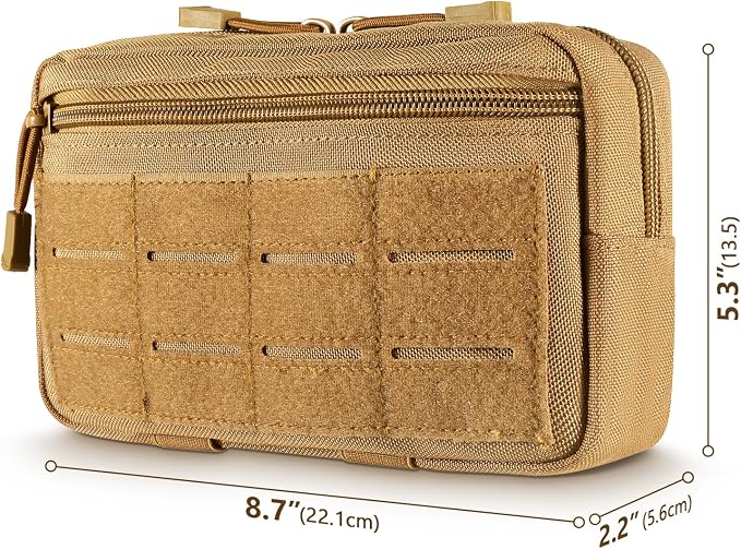 Tactical Molle Admin Pouch Utility Laser Cut EDC Tool Pouch Bag Horizontal - Image 2