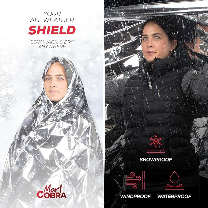 Emergency Blankets for Survival Gear and Equipment x6, Space Blanket, Mylar - Image 7