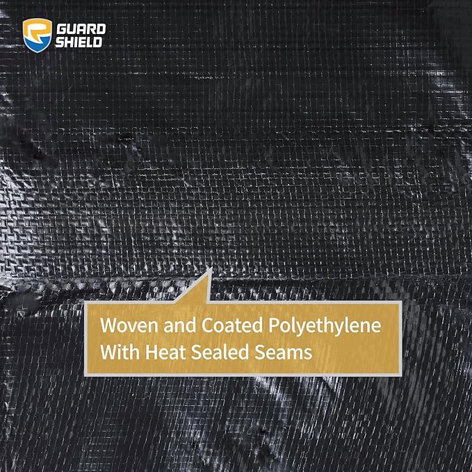 GUARD SHIELD Black Tarp 16x20 Feet Waterproof Tarps Lightweight Camping Tarp - Image 4