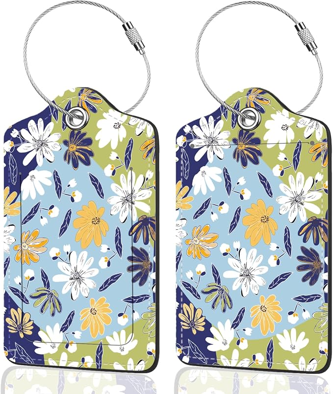 2Pack Luggage Tags for Suitcases, Cute Unique Pu Leather Cruise Luggage Tag by Unknown
