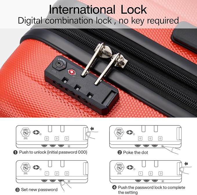 Hanke 24 Inch Expandable Checked Luggage Lightweight PC Hard Case Luggage - Image 8