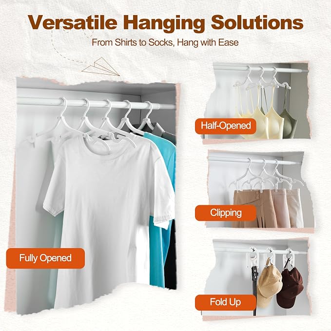 HOUSE DAY Foldable Travel Hangers 10 Pack w/10 Clips, Cruise Essentials 2025 - Image 5