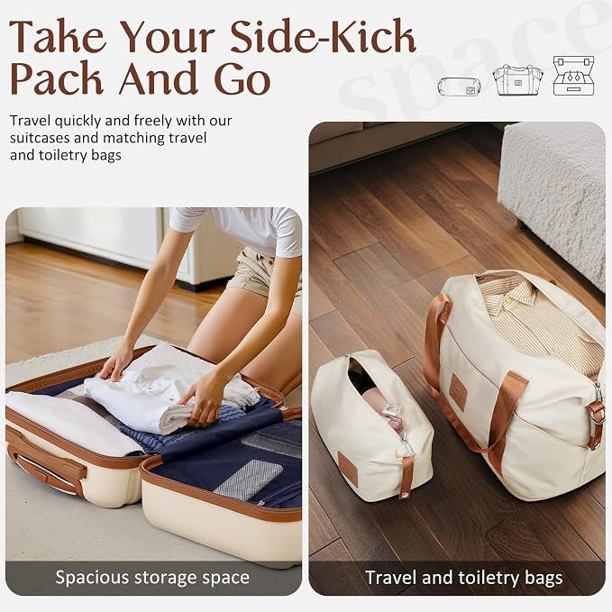 Coolife Suitcase Set 5 Piece Luggage Set Carry On Hardside Luggage - Image 6