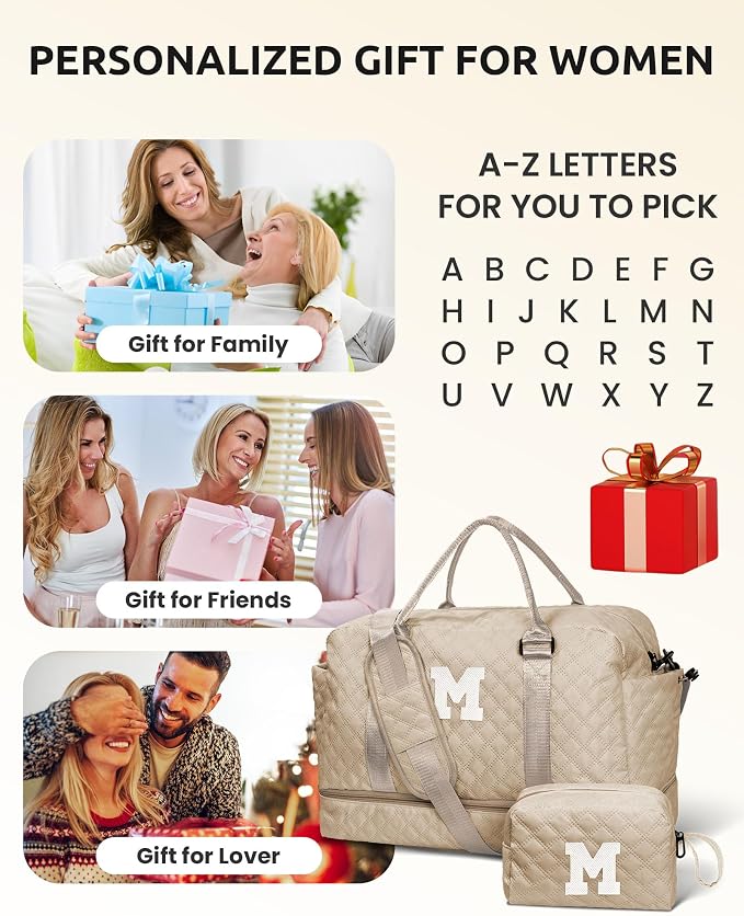 Stuff for Girls 17-18, Gifts for Women-Initial Travel Bag - Image 3