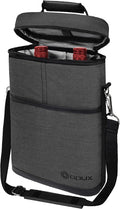 opux 2 Bottle Wine Carrier Tote, Insulated Leakproof Wine Cooler Bag, Wine by OPUX