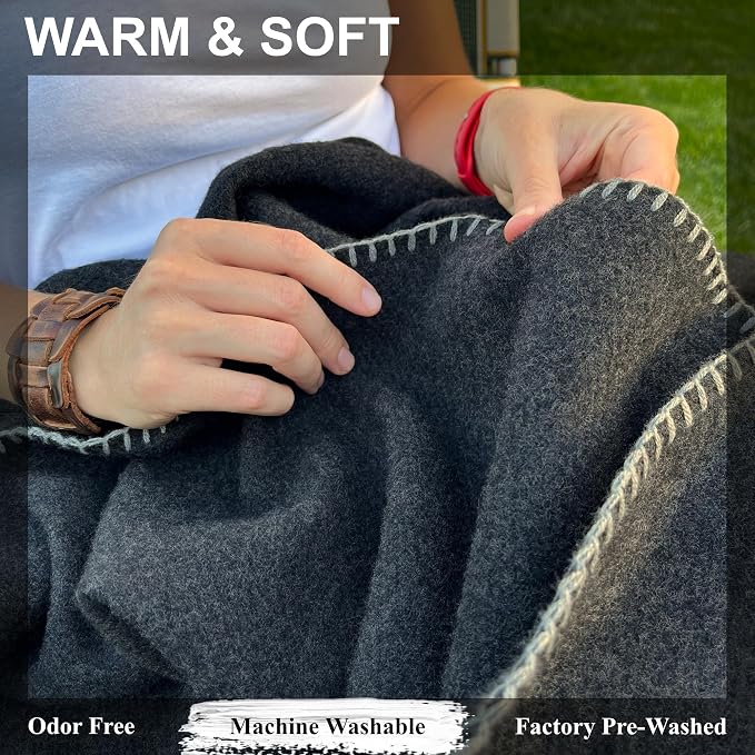 EKTOS 100% Virgin Wool Blanket, 100 Percent Woolen, Washable Pure Wool - Image 2