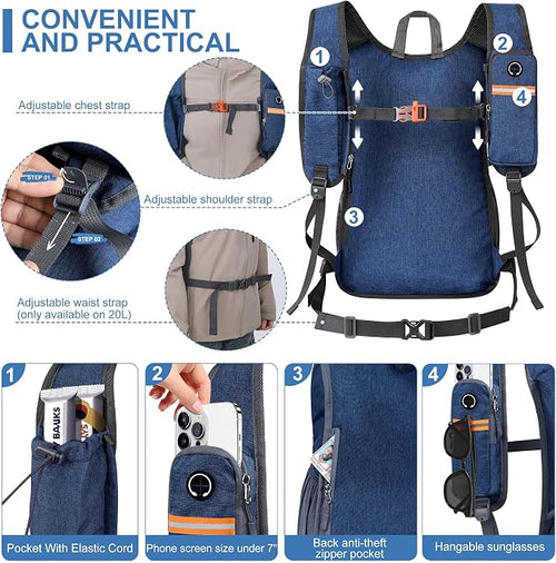20L Small Hiking Backpack for Men Women Foldable Packable Back Pack Ultralight - Image 2