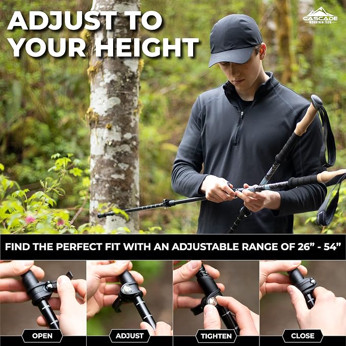 Cascade Mountain Tech Lightweight Aircraft-Grade Aluminum Trekking Poles - Image 3