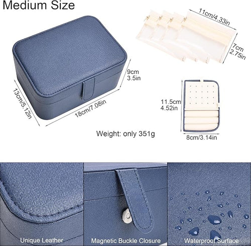 2 Layer Portable Jewelry Box, Large Jewelry Travel Case - Image 2