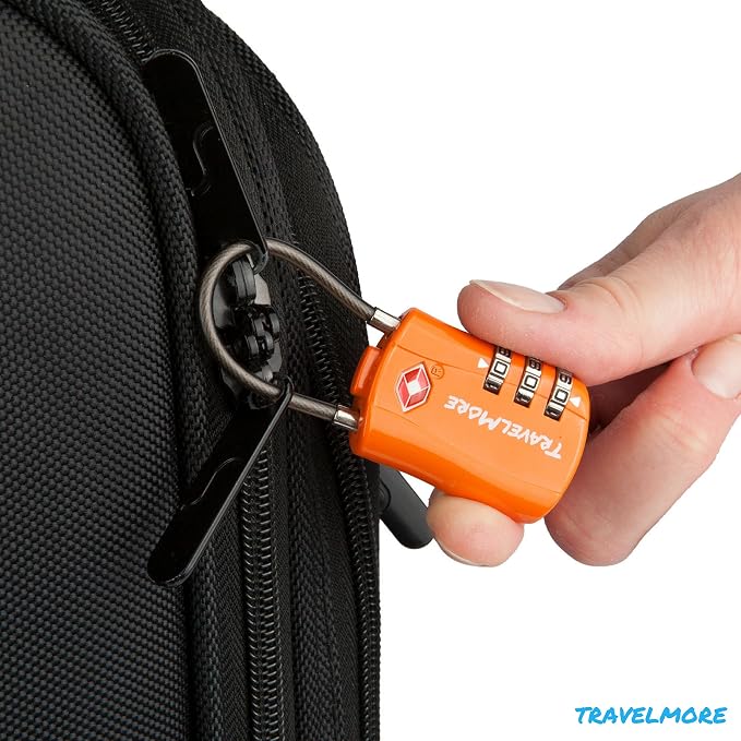 8 Pack TSA Approved Travel Combination Cable Luggage Locks - Image 6