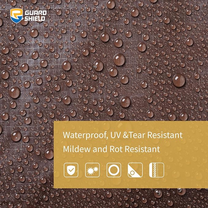 GUARD SHIELD Brown Tarp 16x20 Feet Waterproof Tarps Lightweight Camping Tarp - Image 3