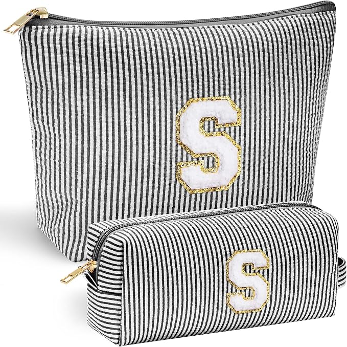 YOOLIFE Monogram Makeup Bag for Girls Teen Girl Gifts | Initial Makeup Bags by YOOLIFE