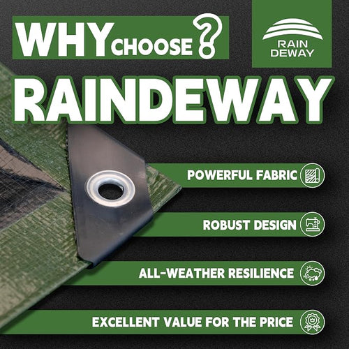 10x12 Feet Tarp Waterproof, 9Mil Thick, Finished Size Tarps, UV Resistant - Image 2