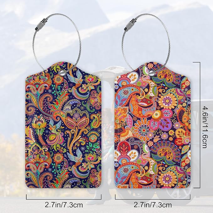 Boho Colorful Paisley 2 Pack Luggage Tag - Image 2