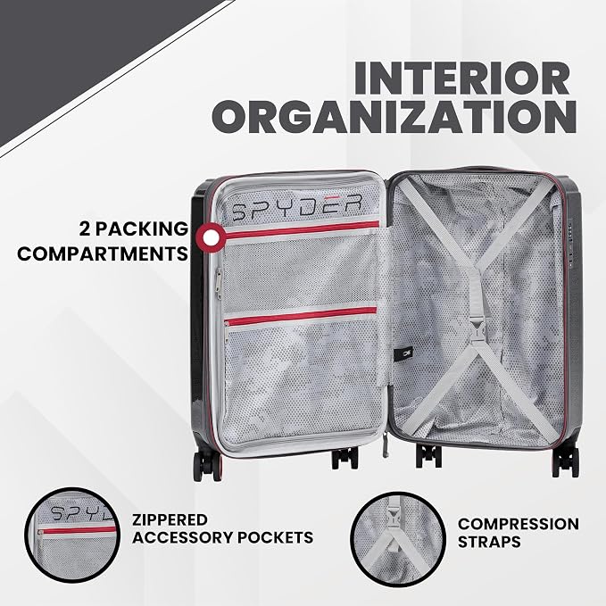 Spyder Traverse 25 Inch Medium Expandable Hardside Upright Suitcase - Image 3