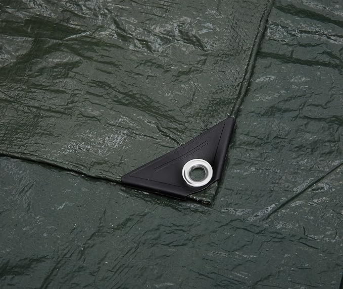 Amazon Basics Waterproof Camping Tarp, 8 Feet x 10 Feet, Dark Green - Image 4