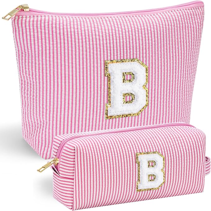 YOOLIFE Initial Cute Pink Makeup Bag Pouch Gift by YOOLIFE