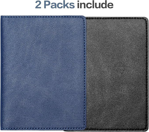 2 Pack Passport and Vaccine Card Holder PU Leather Passport Wallet Vaccine Case - Image 2
