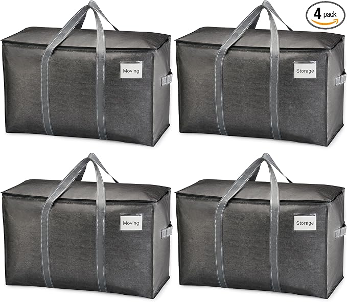 VENO 4 Pack Moving Bags, Heavy Duty, Moving Boxes Alternative, Packing Storage by Veno