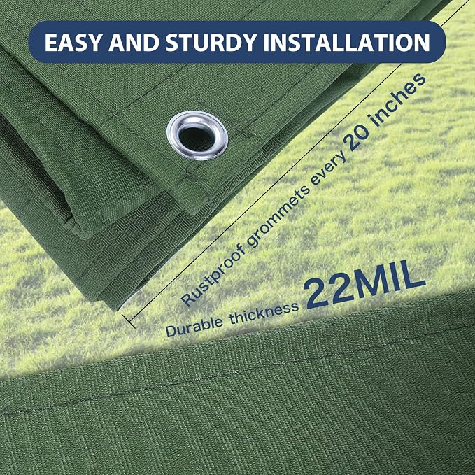 8’x10’ Canvas Tarps Heavy Duty Waterproof Tarpaulins - Image 2
